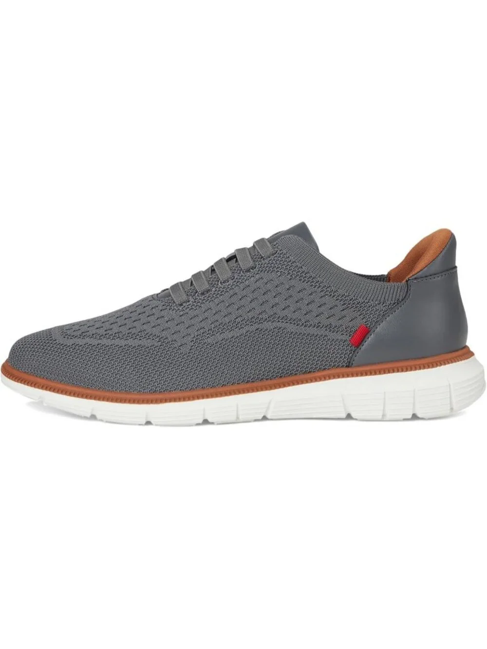 Marc Joseph Men's Grey Leather Slip On Round Toe Solid Comforts Oxfords Shoes
